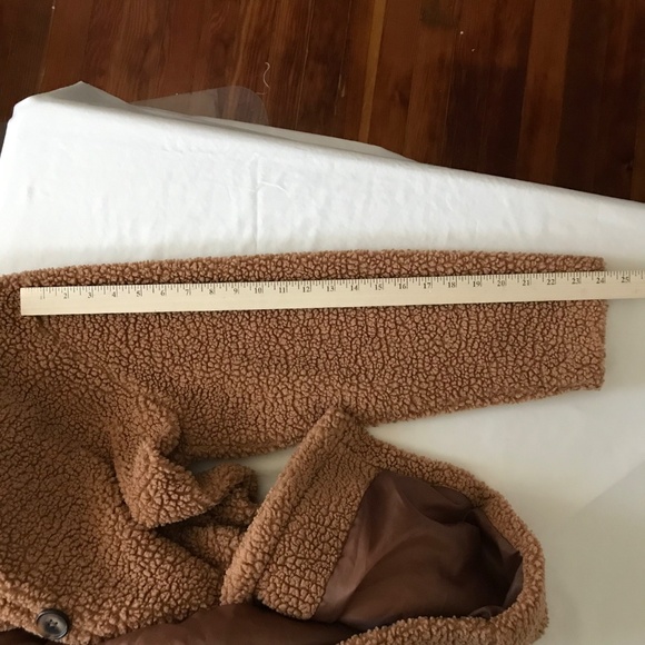 TIME AND TRU Faux Sherpa Teddy Coat Jacket Tan Women’s Plus Size 2X 20W 22W - Picture 16 of 16